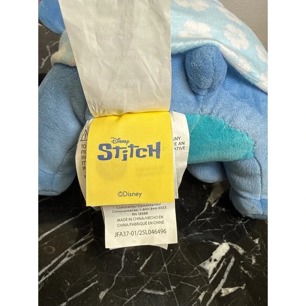 Disney Stitch Plush in Blue Floral Pajamas Jay Franco Stuffed Animal 9‎ Inch